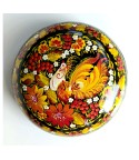 Boite à bijoux en bois "Peinture Petrykivska", fait main motif Coq